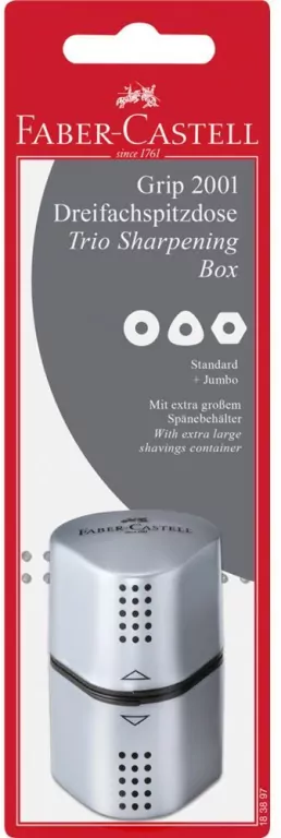 Temperówka grip 2001 trio srebrna blister faber-castell - tantis.pl