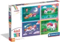 Puzzle 4 w 1 Super Color. A Day with Unicorns - tantis.pl