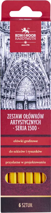 Zestaw ołówków artystycznych. Seria 1500. 6 sztuk - tantis.pl
