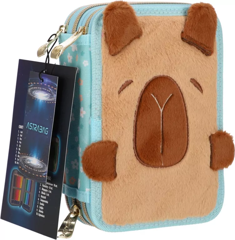Piórnik potrójny z wyposaż. Jumbo Fluffy CapyASTRA - tantis.pl