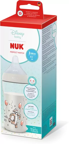 NUK. Perfect Match. Butelka z silikonowym smoczkiem. 260 ml. Tygrys - tantis.pl