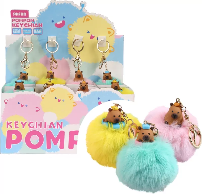 Brelok Kapibara z pomponem mix - tantis.pl