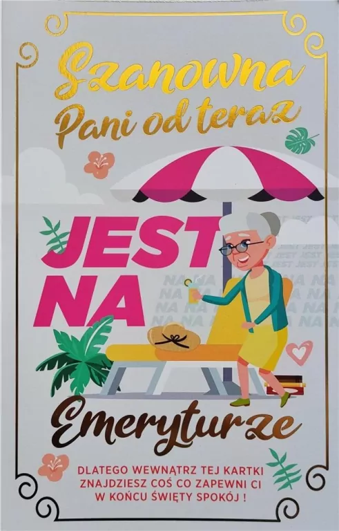 Karnet okolicznościowy. Emerytura. YEKU - tantis.pl