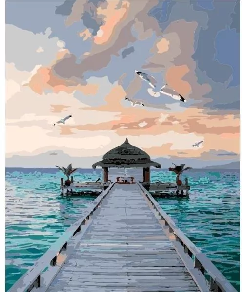 Malowanie po numerach - 40x50cm Pomost nad morzem - tantis.pl