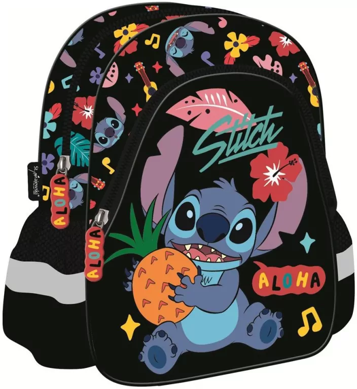 Plecak przedszkolny D1 Stitch Black Aloha - tantis.pl