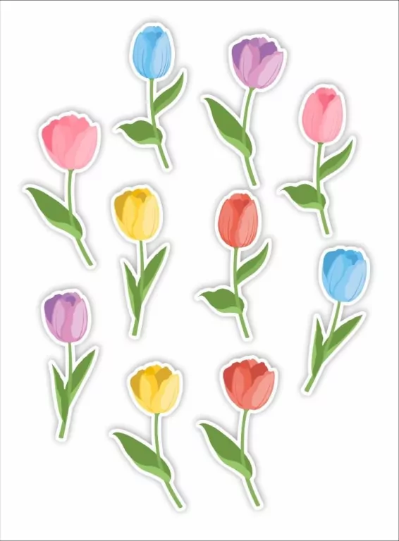 Dekoracje okienne dwustronne. Tulipany - tantis.pl