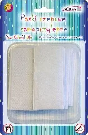 Paski rzepowe samoprzylepne 2,5cmx6cm 10szt - tantis.pl