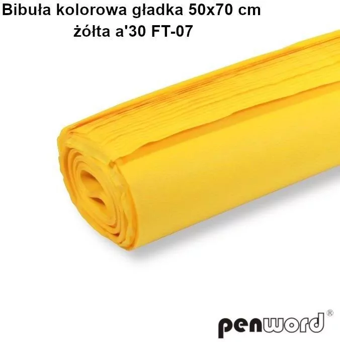 Bibuła kolorowa gładka żółta 50x70cm 30 arkuszy - tantis.pl