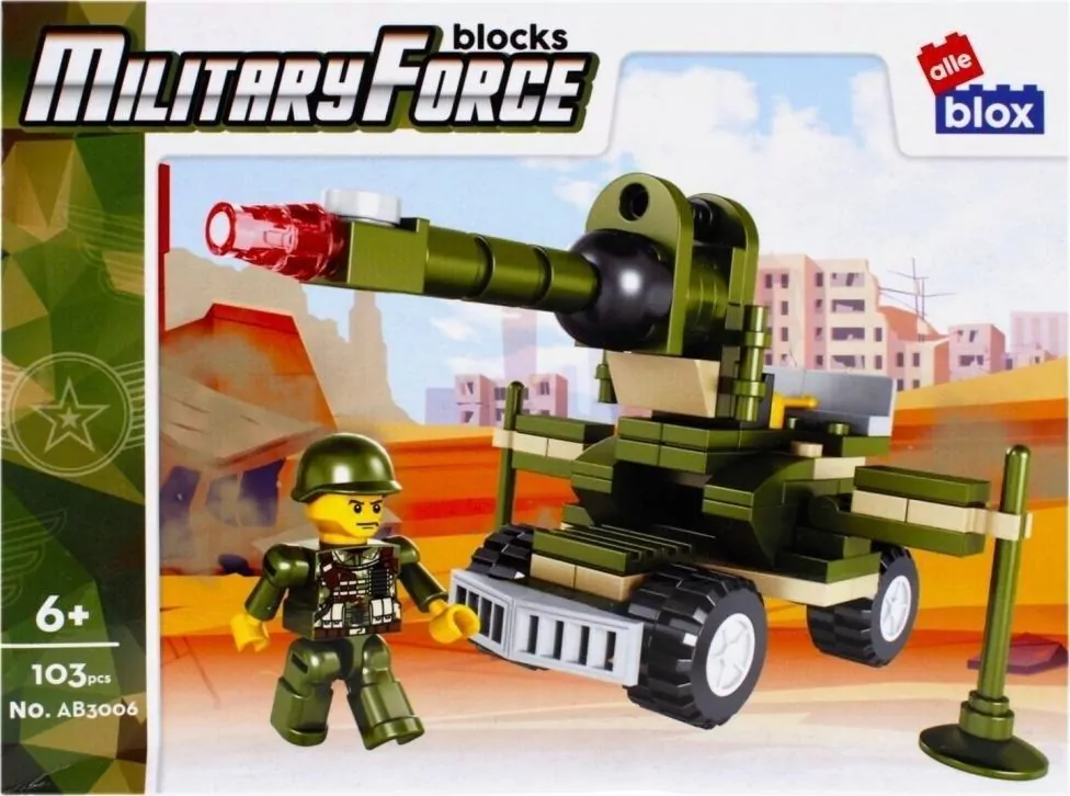 Klocki konstrukcyjne Alleblox Military 96-104 elementy, mix - tantis.pl