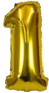 Balon foliowy XXL 1 złoty 61cm - tantis.pl