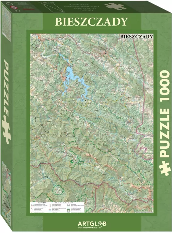Puzzle 1000. Bieszczady mapa turystyczna - tantis.pl