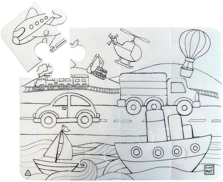 Puzzle Pojazdy Funny Mat STRIGO - tantis.pl