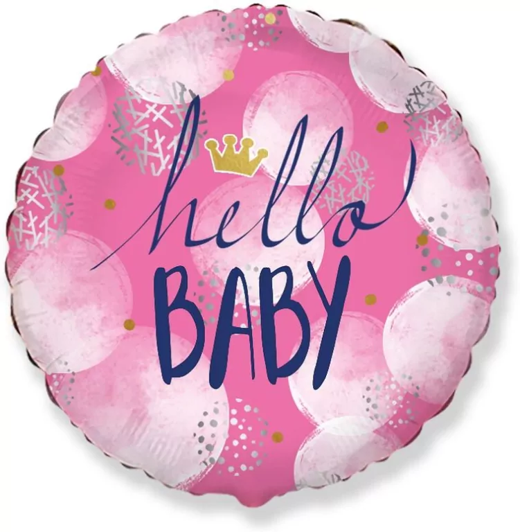 Balon foliowy Hello Baby Girl 45cm - tantis.pl