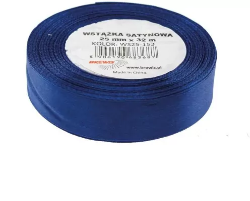 Wstążka satynowa 25mmx32m. Granatowa
