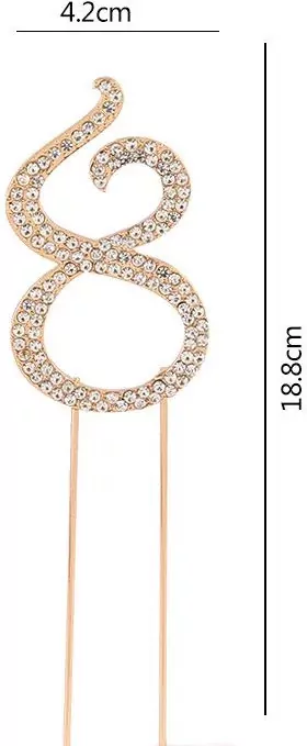 TOPPER NA TORT 8 ZLO CYRKONIE 19CM NER PBH - tantis.pl