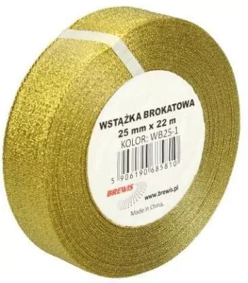 Wstążka brokatowa złota 25mmx22m