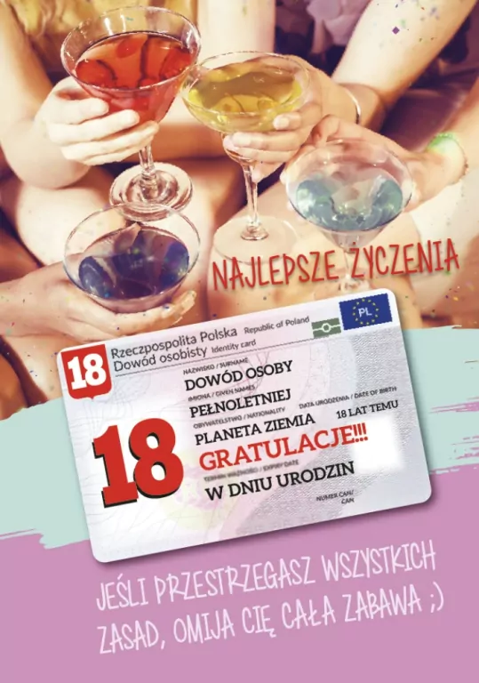 Karnet Urodziny Osiemnastka Gift-M - tantis.pl