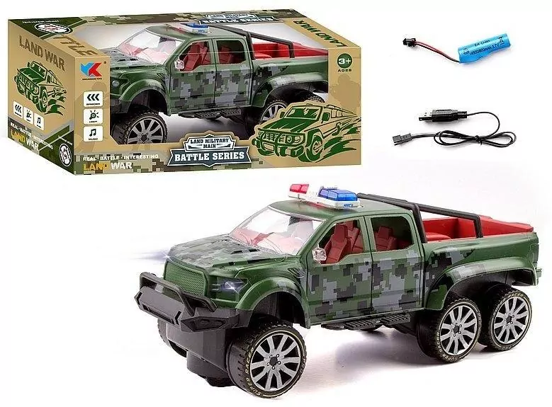 Terenówka wojskowo na baterie 1:16 - tantis.pl