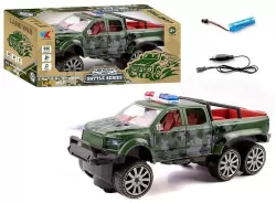 Terenówka wojskowo na baterie 1:16