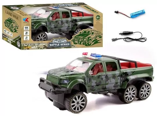 Terenówka wojskowo na baterie 1:16