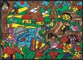 Kolorowanka Welwetowa 47x35 Wioska - tantis.pl