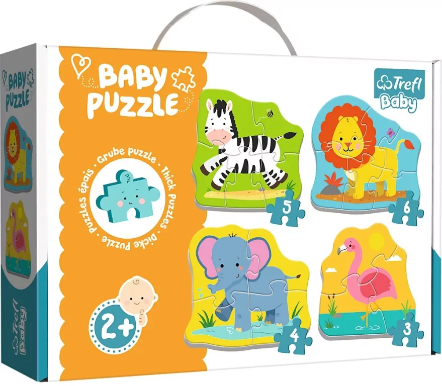 Trefl. Puzzle Baby 4w1. Zwierzątka na safari - tantis.pl