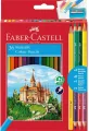 Kredki ołówkowe Zamek Faber-Castell 36 kolorów +3 kredki dwustronne+ołówek+temperówka - tantis.pl