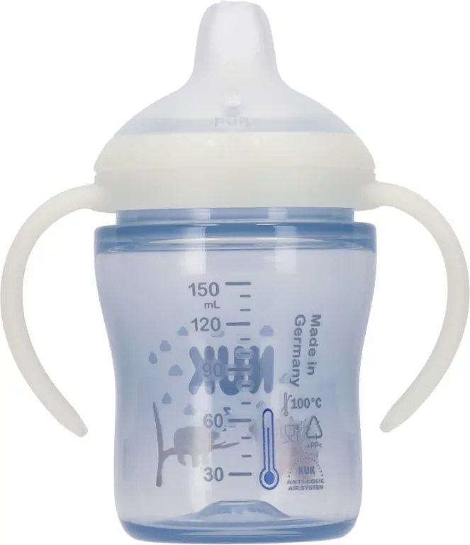 NUK. Butelka z uchwytem. 150 ml. 6 miesięcy. Koala - tantis.pl