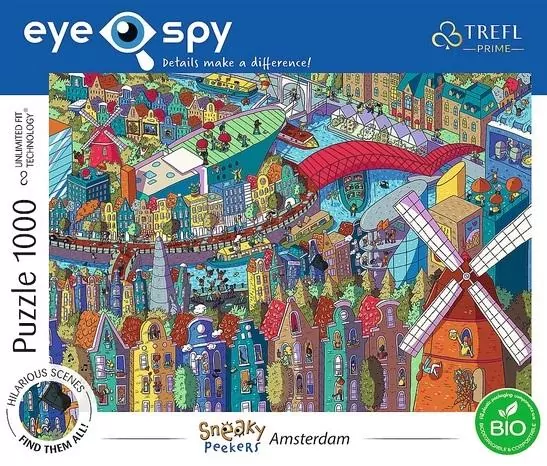 Puzzle 1000. Eye-Spy Sneaky Peekers Amsterdam TREFL - tantis.pl