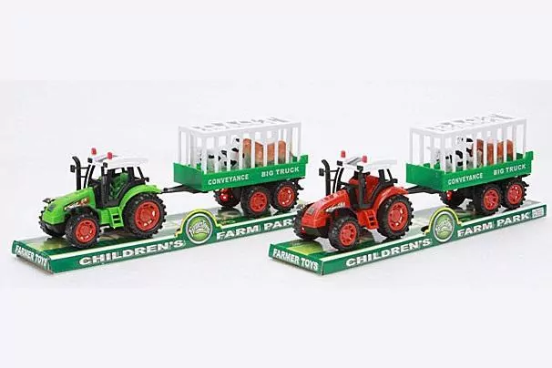 Traktor z przyczepą i zwierzętami - tantis.pl