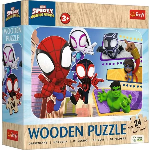 Puzzle drewniane 24 Spiday i przyjaciele TREFL - tantis.pl