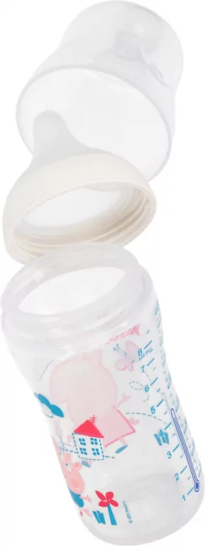 NUK. Perfect Match. Butelka ze smoczkiem. 260 ml. 3 miesiące. Świnka Peppa - tantis.pl