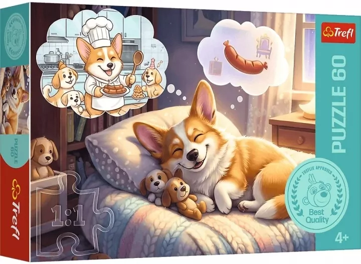Puzzle 60 Corgi w krainie snów TREFL - tantis.pl