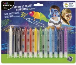 Kredki do twarzy 12 kolorów wykręcane