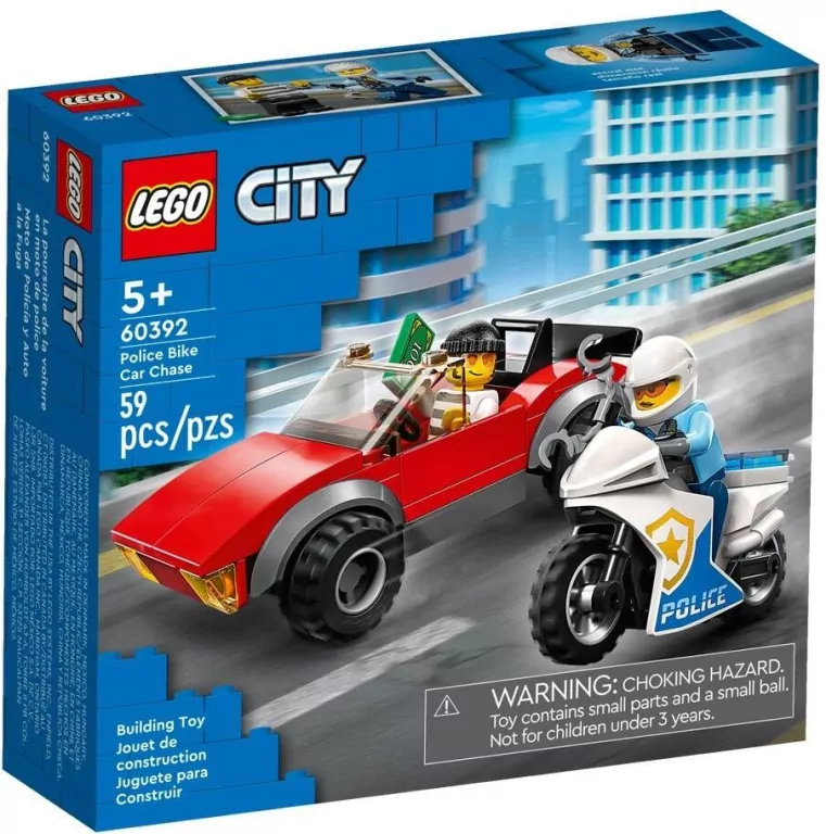 LEGO® City Police. Motocykl policyjny – pościg za samochodem. 60392 - tantis.pl