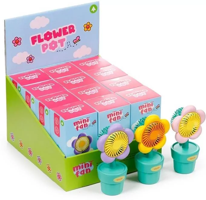 Wiatraczek mini na USB doniczka z kwiatkiem mix - tantis.pl