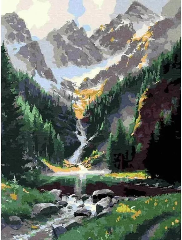 Malowanie po numerach - Miejsce w górach 40x50cm - tantis.pl