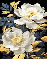 Malowanie po numerach + złota farba - Złote...