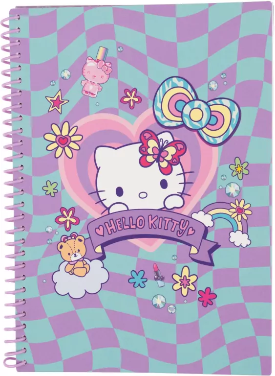 Kołobrulion B5 100k. kratka plastikowa spirala Hello Kitty wzór 2 - tantis.pl