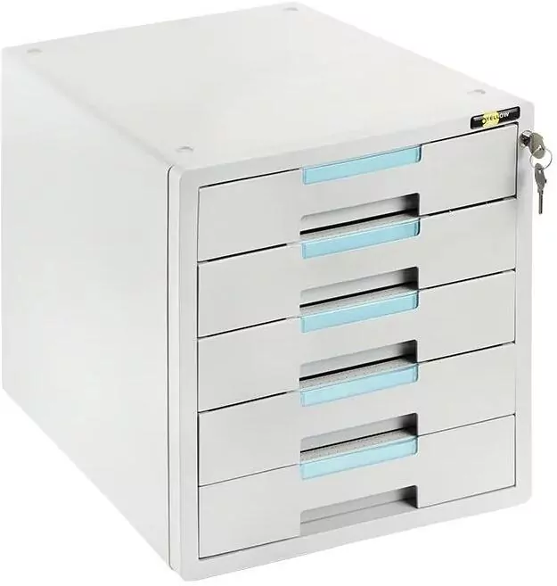 Szafka na dokumenty 5 szuflad. Szaro-niebieska - tantis.pl