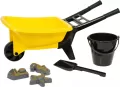 Taczka z akcesoriami do piasku 56cm żółta - tantis.pl