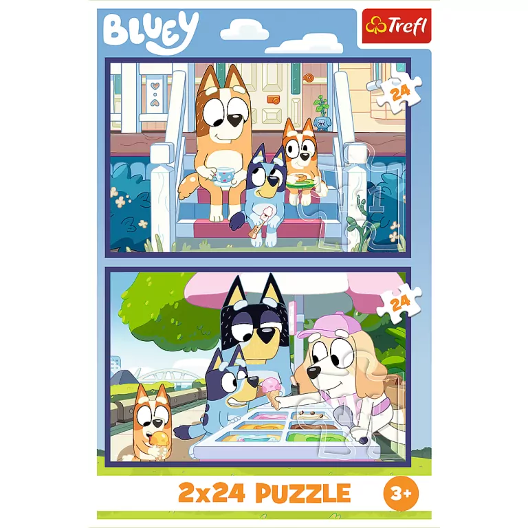 Puzzle 2x24 Zabawna Bluey TREFL - tantis.pl
