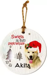 Zawieszka ceramiczna Boże Narodzenie Akita