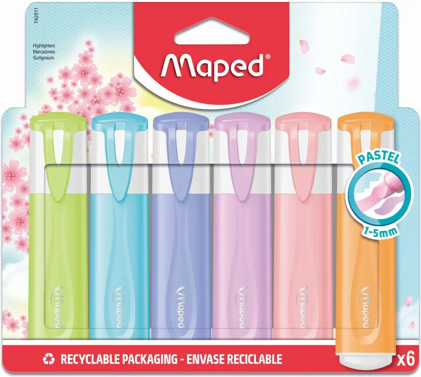 Maped. Zakreślacz Classic New Pastel, mix 6 sztuk - tantis.pl