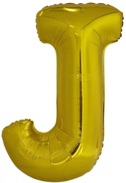 Balon foliowy litera J złota 58x86cm - tantis.pl