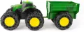 TOMY. John Deere Monster Traktor z przyczepą światło i dźwięk - tantis.pl