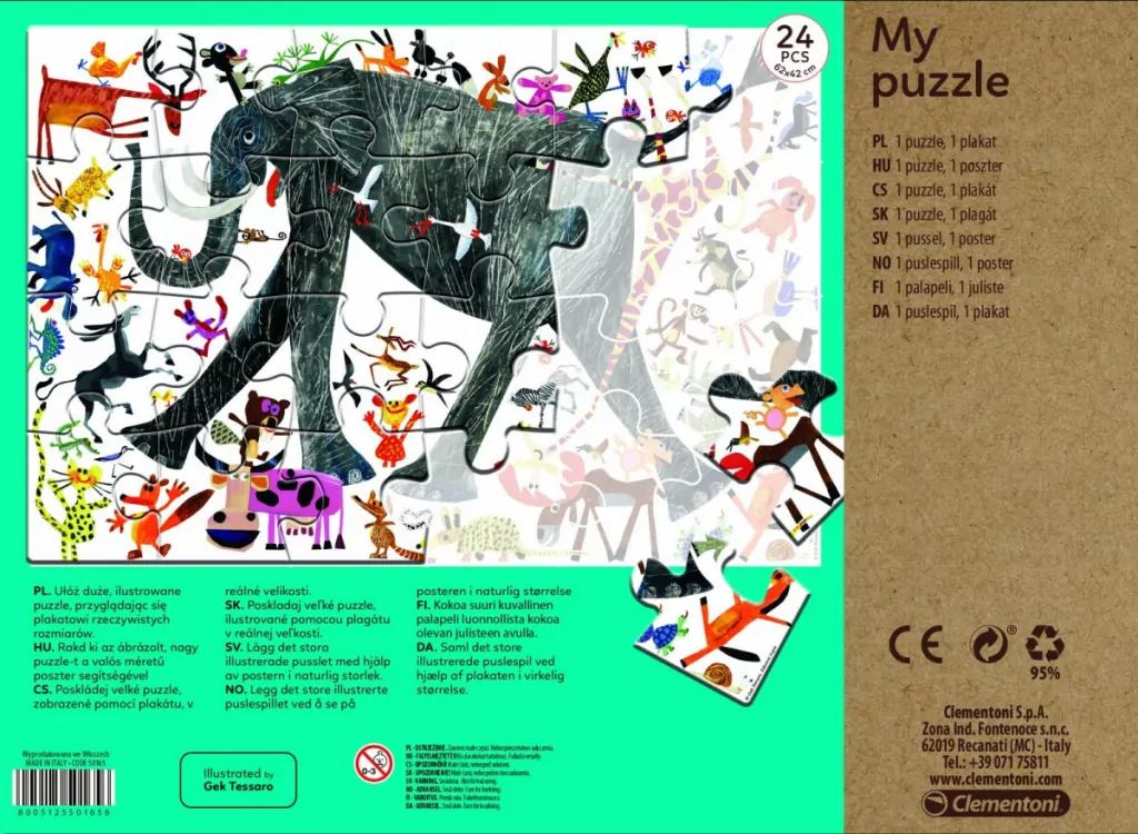 Clementoni. Moje Puzzle. Zwierzęta - tantis.pl