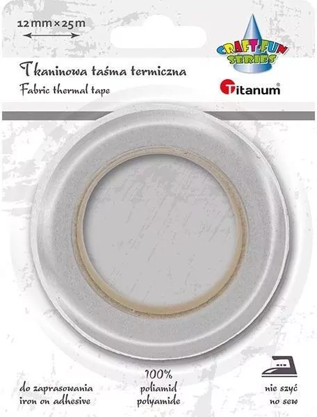 Taśma termiczna tkaninowa 12mm 25m biała - tantis.pl