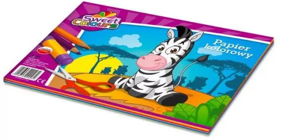 Zeszyt papierów kolorowych A4. 1 sztuka - tantis.pl
