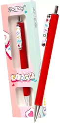 Długopis Block z koralikami LOVE w etui czerwony